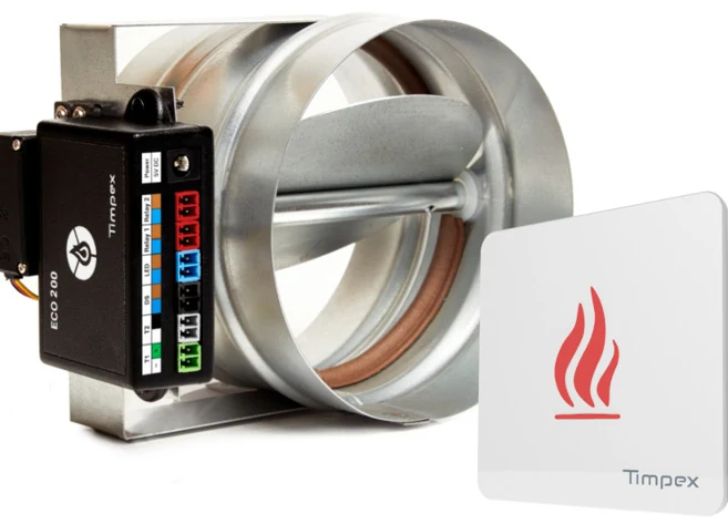 Elektronická regulace hoření Timpex se vzduchovou klapkou